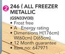 Bosch 246Ltr All Freezer Metallic GSN33VI30
