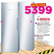Bosch 326Ltr All Fridge Metallic KSV33NI30