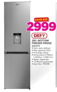 Defy 300Ltr Bottom Freezer Fridge DAC419 With Water Dispenser