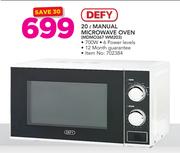 Defy 20Ltr Manual Microwave Oven MDMO367 WM203