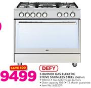 Defy 5 Burner Gas Electric Stove Stainless Steel DGS161