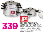 Hart 10 Piece Aluminium Solid Lid Pot Set J7