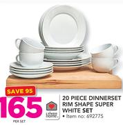 Always Home 20 Piece Dinnerset Rim Shape Super White Set-Per Set