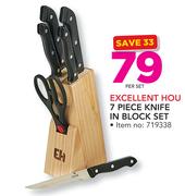 Excellent HOU 7 Piece Knife In Block Set-Per Set