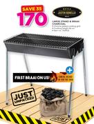 Ketla large Stand & Braai Charcoal Includes Charcoal-1Kg