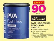 Homestead Fast Hide Cream, Peach & Sand-5Ltr Each