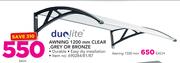 Duolite Awning 1200mm Clear, Grey Or Bronze-Each