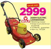 Wolf 2600w hotsell electric lawn mower