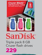 SanDisk Triple Pack 8GB Cruzer Flash Drives