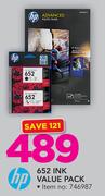 HP 652 Ink Value Pack