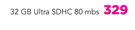 SanDisk 32GB Ultra SDHC 80mbs