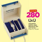 Q&Q Assorted Watch And Bracelet Set ASST QQ SET
