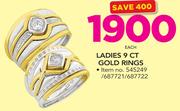 Ladies 9 CT Gold Rings-Each