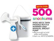 Snookums Wide Neck Twin Padded Bottle Warmer And Manual Breast Pump