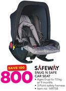 Safeway Snug N Safe Car Seat With 3 Point Safety Harness