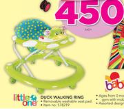Little One Duck Walking Ring With Removable Washable Seat Pad