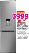 Defy 300Ltr Bottom Freezer Fridge Metallic With Water Dispenser DAC419
