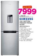 Samsung 330Ltr Bottom Freezer Fridge Silver With Water Dispenser RB29HWR3DSA U