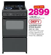 Defy 4 Burner Stove Black DGS 168 SGG