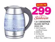 Sunbeam 1.8Ltr Designer Glass Kettle SDGK-180