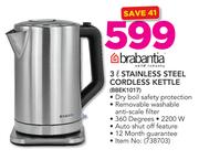 Brabantia 3Ltr Stainless Steel Cordless Kettle BBEK1017