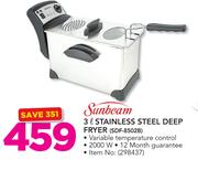 Sunbeam 3Ltr Stainless Steel Deep Fryer SDF-8502B