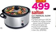 Salton 6.5Ltr Manual Slow Cooker