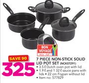 Bon Voyage 7 Piece Non-Stick Solid Lid Pot Set NCK07291