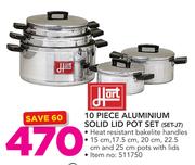 Hart 10 Piece Aluminium Solid Lid Pot SET J7