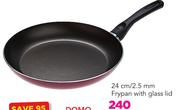 Domo 24cm/2.5mm Frypan With Glass Lid