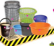 20Ltr Plastic Bucket With Lid Black-Each