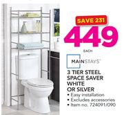 Mainstays 3 Tier Steel Space Saver White Or Silver