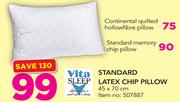 Vita Sleep Continental Quilted Hollowfibre Pillow