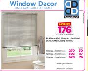 Decorland Ready-Made 25mm Aluminium Venetian Blinds White 1200x1600mm