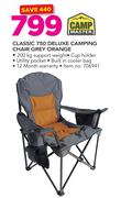 Campmaster Classic 750 Deluxe Camping Chair Grey Orange