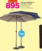 Round Umbrella 3M Navy Blue Excludes Base