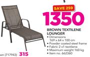 Out&About Brown Textilene Lounger