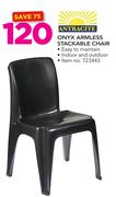 Antacite Onxy Armless Stackable Chair