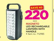 Magneto LED Rechargable Lantern With Handle-Each