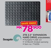 Seagate 2TB 2.5" Expansion Hard Drive STEA2000400