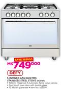 Defy 5 Burner Gas Electric Stainless Steel Stove DGS161