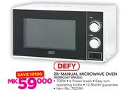 Defy 20Ltr Manual Microwave Oven MDMO367 WM203
