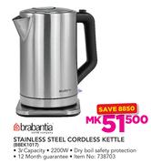 Brabantia 3Ltr Stainless Steel Cordless Kettle BBEK1017