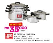 Hart 10 Piece Aluminium Solid Lid Pot Set