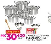 Bon Voyage 25 Piece Aluminium Solid Lid Pot Set