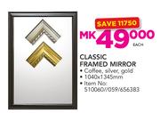 Classic Framed Mirror 1040 x 1345mm In Coffee, Silver Or Gold -Each