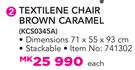 Out & About Textilene Chair Brown Caramel KCS345A-Each