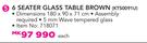 Out & About 6 Seater Glass Table Brown KTS0091U-Each
