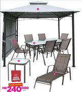 Out & About 6 Seater Glass Table Brown KTS0091U-Each