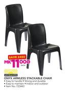 Antracite Onyx Armless Stackable Chair-Each
